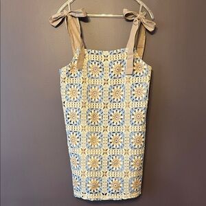 Entro Crochet Square Motif mini feminine Sundress with adjustable straps